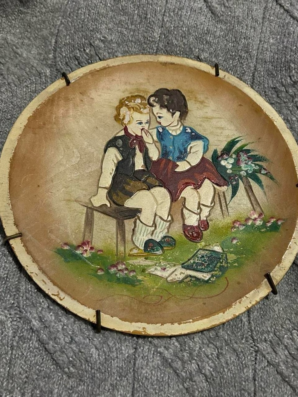 Vintage Wooden Hanging Plate